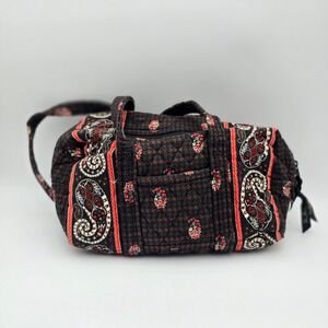 Vera Bradley Quilted Duffle Bag Paisley Floral‎ Print Brown Red Travel Carryon